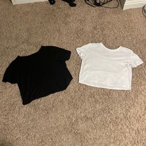 Bella + canvas black and white plain cropped tees